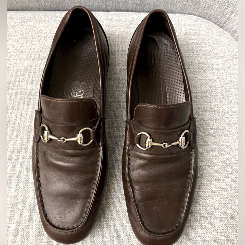 Gucci Men’s Horsebit Moccasin Loafers, Brown